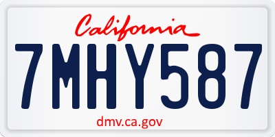 CA license plate 7MHY587