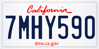 CA license plate 7MHY590