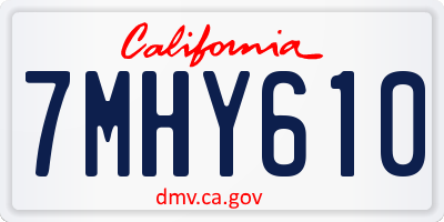 CA license plate 7MHY610