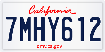 CA license plate 7MHY612