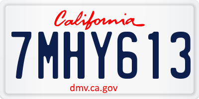 CA license plate 7MHY613