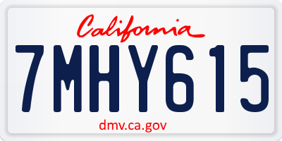 CA license plate 7MHY615