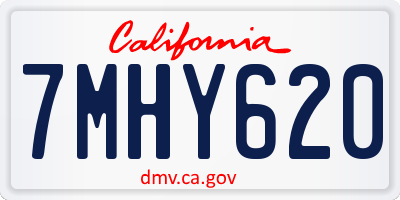 CA license plate 7MHY620