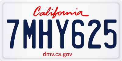CA license plate 7MHY625