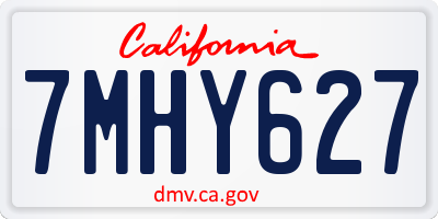 CA license plate 7MHY627
