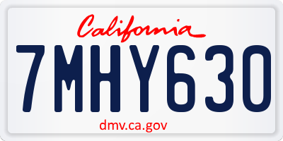 CA license plate 7MHY630