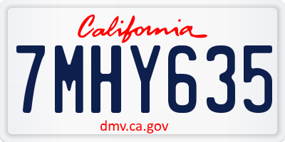 CA license plate 7MHY635