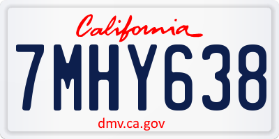 CA license plate 7MHY638