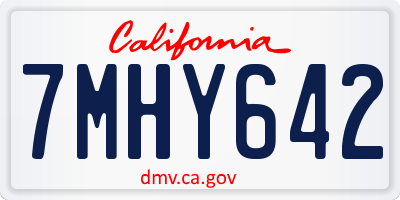 CA license plate 7MHY642