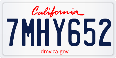 CA license plate 7MHY652