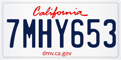 CA license plate 7MHY653