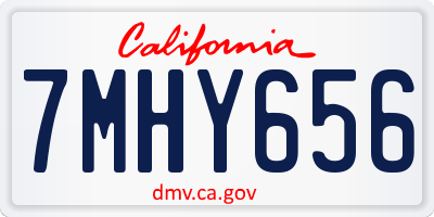 CA license plate 7MHY656