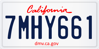 CA license plate 7MHY661