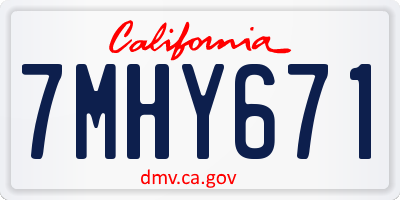 CA license plate 7MHY671