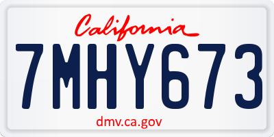 CA license plate 7MHY673