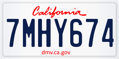 CA license plate 7MHY674