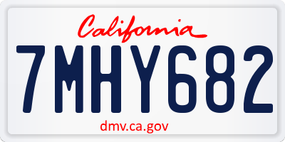 CA license plate 7MHY682