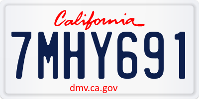 CA license plate 7MHY691