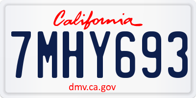 CA license plate 7MHY693