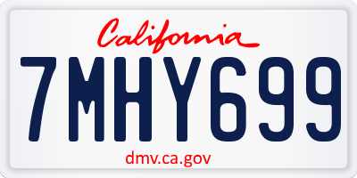 CA license plate 7MHY699