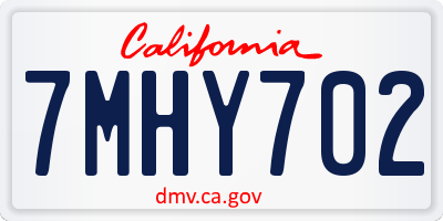 CA license plate 7MHY702
