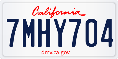 CA license plate 7MHY704