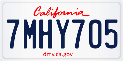 CA license plate 7MHY705