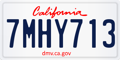 CA license plate 7MHY713