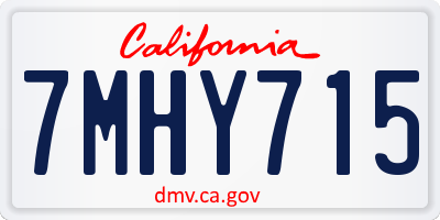 CA license plate 7MHY715