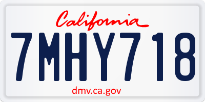 CA license plate 7MHY718