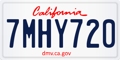 CA license plate 7MHY720