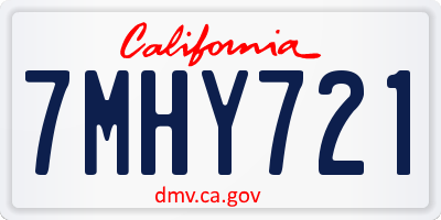 CA license plate 7MHY721