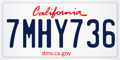 CA license plate 7MHY736