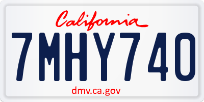 CA license plate 7MHY740