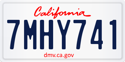 CA license plate 7MHY741