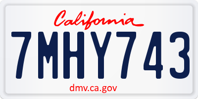 CA license plate 7MHY743