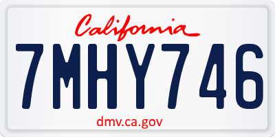 CA license plate 7MHY746