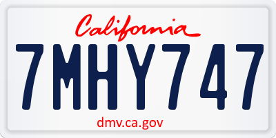 CA license plate 7MHY747