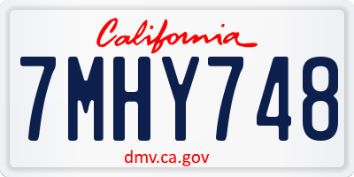 CA license plate 7MHY748