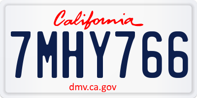 CA license plate 7MHY766