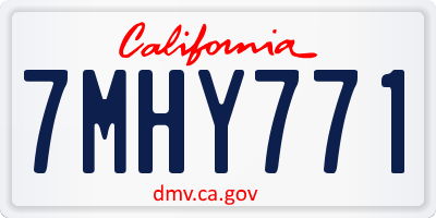 CA license plate 7MHY771