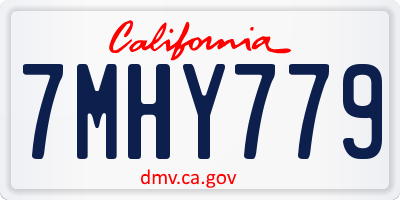 CA license plate 7MHY779