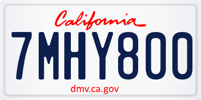 CA license plate 7MHY800