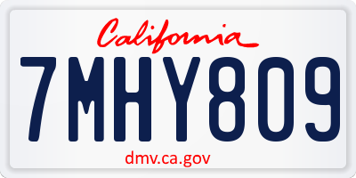 CA license plate 7MHY809