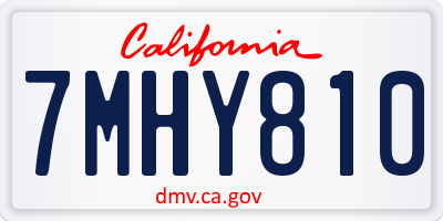 CA license plate 7MHY810