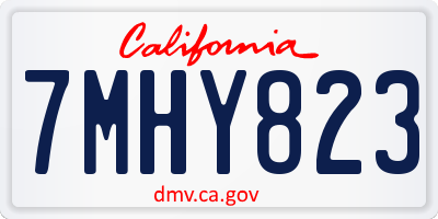 CA license plate 7MHY823