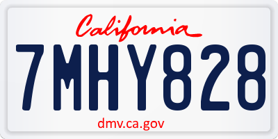 CA license plate 7MHY828