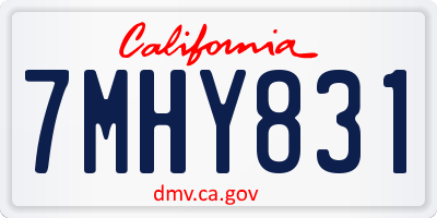 CA license plate 7MHY831