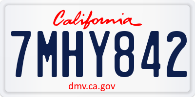CA license plate 7MHY842