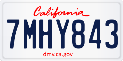 CA license plate 7MHY843